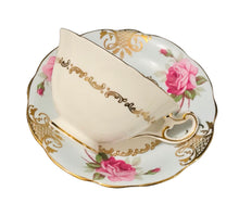 Load image into Gallery viewer, Blue EB Foley Pink Cabbage Roses