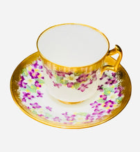 Load image into Gallery viewer, Royal Chelsea Heavy Gold Purple Violets