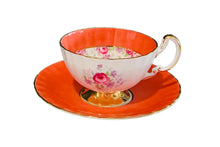Load image into Gallery viewer, Aynsley Orange With Pink Roses