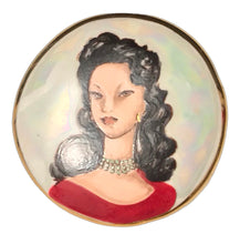 Load image into Gallery viewer, Vintage Italian Handpainted Portrait Brooch and Earrings