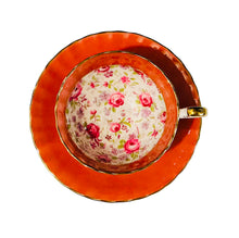 Load image into Gallery viewer, Aynsley Orange With Pink Roses