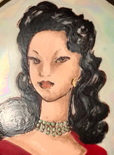 Load image into Gallery viewer, Vintage Italian Handpainted Portrait Brooch and Earrings