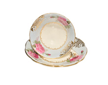 Load image into Gallery viewer, Blue EB Foley Pink Cabbage Roses