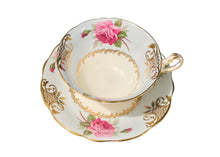 Load image into Gallery viewer, Blue EB Foley Pink Cabbage Roses