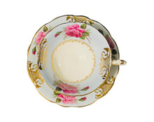 Load image into Gallery viewer, Blue EB Foley Pink Cabbage Roses