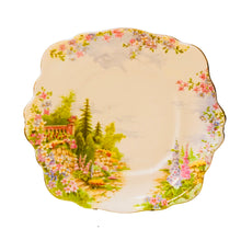 Load image into Gallery viewer, Royal Albert Kentish Rockery Cake Plate 9.75 x 9.25 Inch