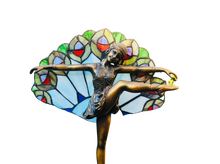 Load image into Gallery viewer, Stained Glass Boudoir Lamp