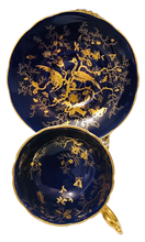 Load image into Gallery viewer, Coalport Cobalt Blue Cairo Teacup and Saucer