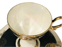Load image into Gallery viewer, Shafford Black Pedestal Courting Couples Cup and Saucer