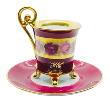 Load image into Gallery viewer, Rose DuBarry Hand Painted Demitasse
