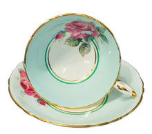 Load image into Gallery viewer, Paragon Green With Pink Cabbage Roses