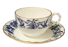Load image into Gallery viewer, Coalport Blue and White Teacup and Saucer