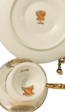 Load image into Gallery viewer, Shafford Black Pedestal Courting Couples Cup and Saucer