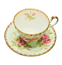 Load image into Gallery viewer, EB Foley Mint Green Pink Cabbage Roses