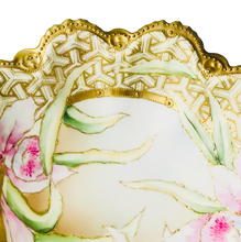 Load image into Gallery viewer, Stunning Nippon Hand Painted Gold Moriage Slip Painted 11 Inch Diameter Orchid Bowl