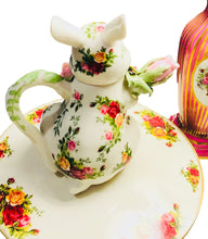 Load image into Gallery viewer, Reserved: Royal Albert Old Country Roses Rabbit Tea Set + Cork Trivet