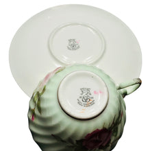 Load image into Gallery viewer, EB Foley Mint Green Pink Cabbage Roses