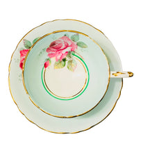 Load image into Gallery viewer, Paragon Green With Pink Cabbage Roses