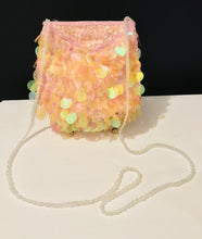 Load image into Gallery viewer, Peach Sequined Evening Bag