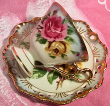 Load image into Gallery viewer, Pretty In Pink-and Hand Painted Lefton Japan Teacup and Saucer