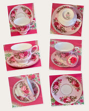 Load image into Gallery viewer, Pretty in Pink-Queen Anne Teacup and Saucer