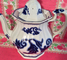 Load image into Gallery viewer, Pretty in Pink-and Blue-Magnificent Francis Morley 1845 Flow Blue Teapot
