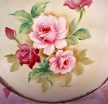 Load image into Gallery viewer, Pretty in Pink-and Green-Hase Signed 8.5 Inch Cabinet Plate