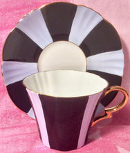 Load image into Gallery viewer, Pretty In Pink-and Black-Royal Standard Harlequin Pedestal Teacup and Saucer