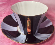 Load image into Gallery viewer, Pretty In Pink-and Black-Royal Standard Harlequin Pedestal Teacup and Saucer