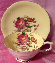 Load image into Gallery viewer, Pretty in Pink-And Yellow-Paragon Double Royal Warrant Pedestal Teacup and Saucer