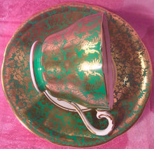 Load image into Gallery viewer, Pretty in Pink-and Green Aynsley Teacup and Saucer