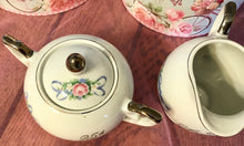 Load image into Gallery viewer, Pretty In Pink-Blue Bows Happy 25th Anniversary Creamer and Sugar Bowl Japan