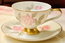 Load image into Gallery viewer, Pretty in Pink-Sweet Pink Roses Pedestal Teacup and Saucer Japan