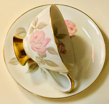 Load image into Gallery viewer, Pretty in Pink-Sweet Pink Roses Pedestal Teacup and Saucer Japan
