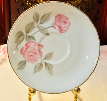 Load image into Gallery viewer, Pretty in Pink-Sweet Pink Roses Pedestal Teacup and Saucer Japan