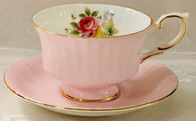 Load image into Gallery viewer, Pretty In Pink-Paragon Pink Ribbed Teacup and Saucer