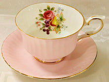 Load image into Gallery viewer, Pretty In Pink-Paragon Pink Ribbed Teacup and Saucer