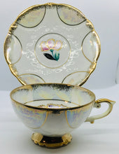 Load image into Gallery viewer, SOLD! Pretty in Pink-Trimont China Japan Hand Painted Pedestal Teacup and Saucer