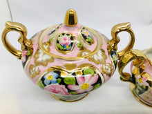 Load image into Gallery viewer, Pretty in Pink-Stunning Nippon Gold Moriage Hand Painted Creamer and Sugar Bowl