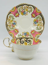 Load image into Gallery viewer, Pretty In Pink-Rare 1920s Aynsley Hand Painted Teacup and Saucer