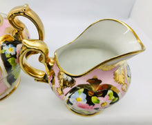Load image into Gallery viewer, Pretty in Pink-Stunning Nippon Gold Moriage Hand Painted Creamer and Sugar Bowl