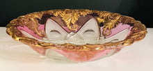 Load image into Gallery viewer, Cranberry and Gold Leaded Glass Bowl-10.25 In and 5.25 In