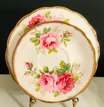 Load image into Gallery viewer, Pretty in Pink-Royal Albert American Beauty Teacup Saucer and Luncheon Plate