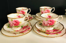 Load image into Gallery viewer, Pretty in Pink-Royal Albert American Beauty Teacup Saucer and Luncheon Plate