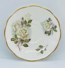 Load image into Gallery viewer, Pretty in Pink-Beautiful Rosina White Roses Teacup and Saucer