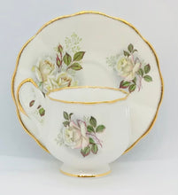 Load image into Gallery viewer, Pretty in Pink-Beautiful Rosina White Roses Teacup and Saucer