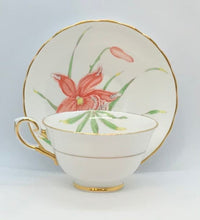 Load image into Gallery viewer, Pretty In Pink-Gorgeous Tuscan Cardinalis Teacup and Saucer