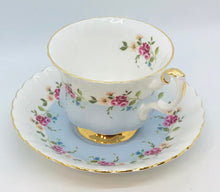 Load image into Gallery viewer, Pretty in Pink-Royal Albert Blue Floral Teacup and Saucer