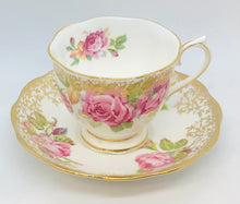 Load image into Gallery viewer, Pretty in Pink-Royal Albert Pink Roses and Gold Teacup and Saucer