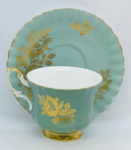 Load image into Gallery viewer, Royal Albert Gold Roses on Green